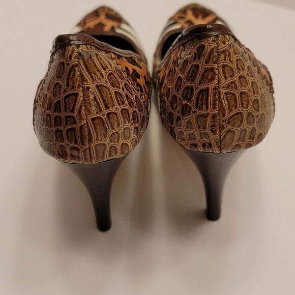 Dollhouse Dina Pumps With Patchwork Animal Prints And Hidden Platform Size 8M - Picture 8 of 11